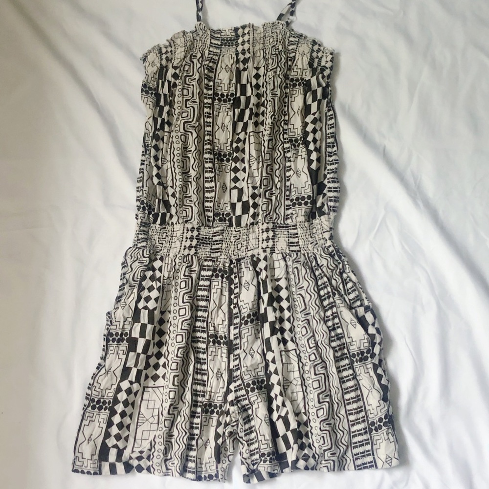 Freckles Black and White Patterned Jumpsuit Romper